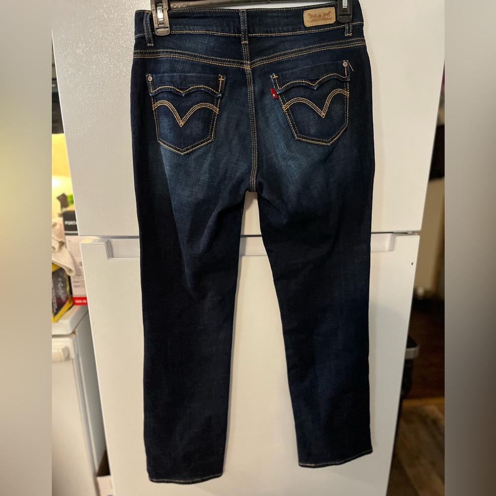 Levis 529 Jeans Womens 8M 29/32 Blue Curvy Straight Faux Flap‎ Pocket Denim